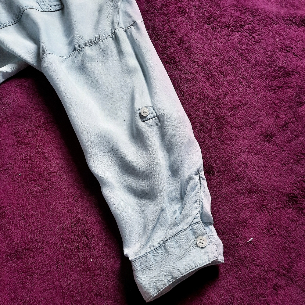 Thread & Supply L Chambray Slouchy Button Down Top - image 5